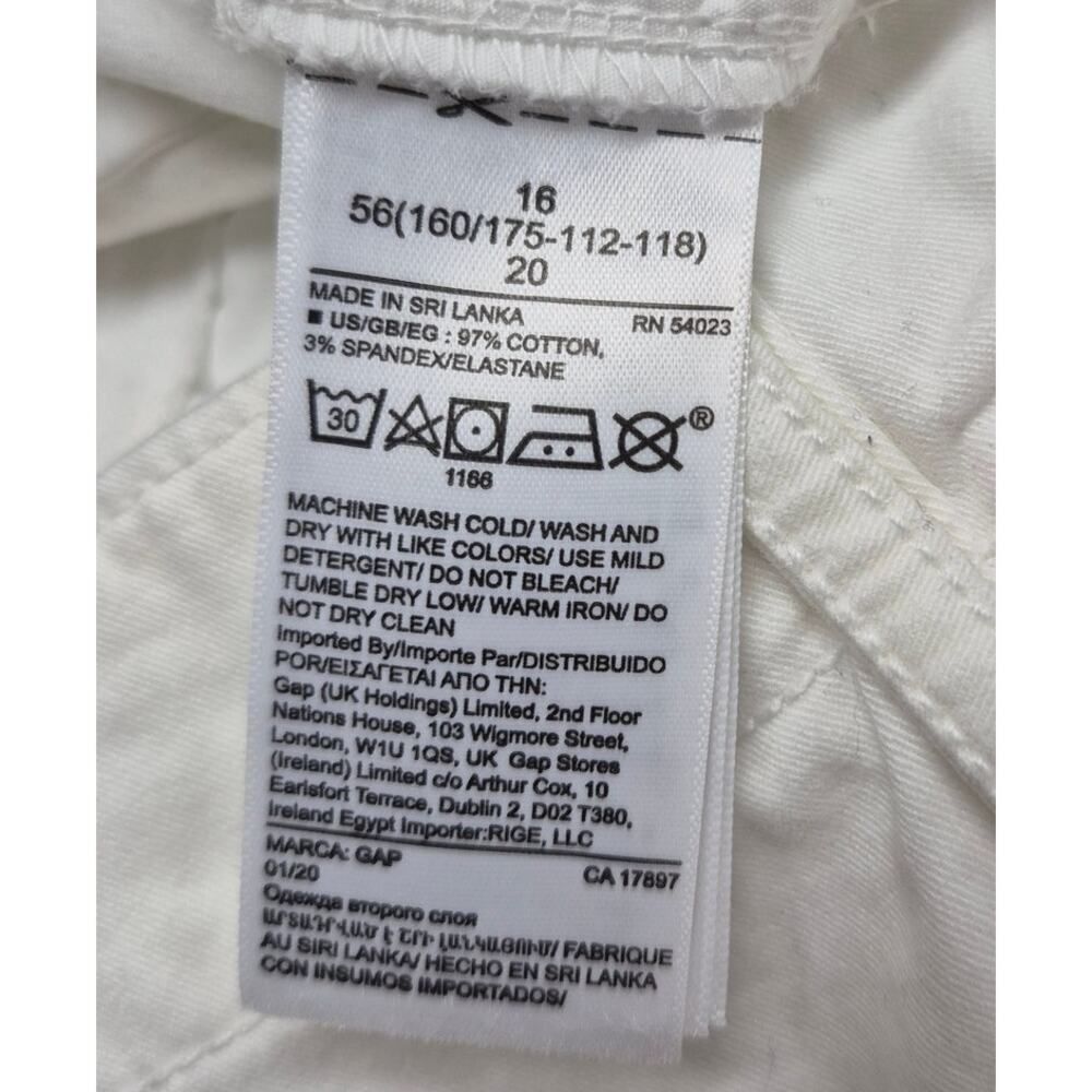 Gap White Cropped Straight Jeans High Rise Cotton Sz 16 - Picture 7 of 7